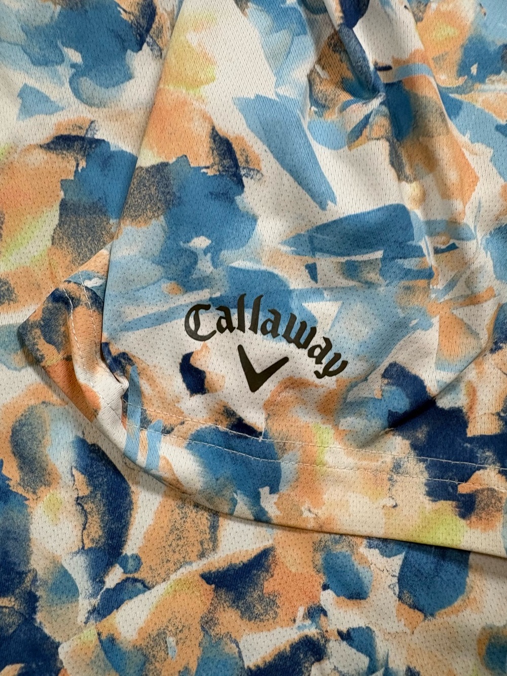 Callaway Men’s Blue & Peach Abstract Floral Opti-Dri Polo - Picture 6 of 6